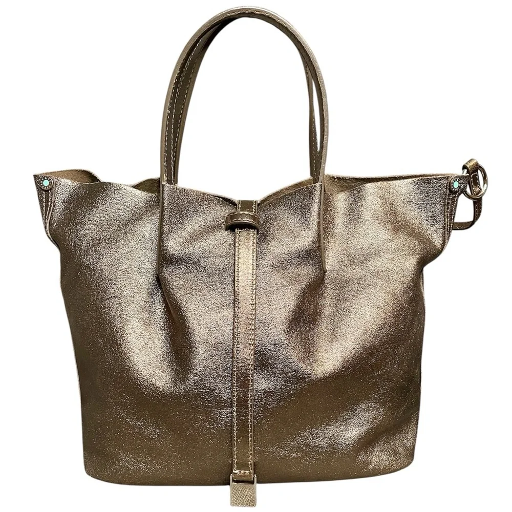 Tiffany & Co. Reversible Bronze Leather & Suede Tote Bag w/ Pochette